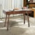 Viola 44  Rectangular Italian Carrara White Marble Writing Desk with Walnut Legs Perspective: right