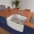 ALFI Brand ABFC2420-W White  Curved Apron 24  x 20  Single Bowl Fireclay Farm Sink with Grid Perspective: right