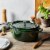 Staub Cast Iron Oval Cocotte, Dutch Oven, 5.75-quart, serves 5-6, Made in France, Basil Perspective: right