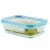 Snapware® Total Solution® Pyrex® Glass Rectangle Container with Lid - Blue / Clear Perspective: right