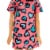 Barbie Brunette Doll Heart Print Dress and Platform Sneakers - Pink/Blue Perspective: right