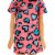 Barbie Brunette Doll Heart Print Dress and Platform Sneakers - Pink/Blue Perspective: right