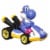 Mattel® Hot Wheels® Mario Kart™ Blue Yoshi Standard Kart Toy Vehicle Perspective: right