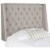 SAFAVIEH London Winged Linen Headboard Flat Nail Head Taupe Full Perspective: right