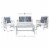 SAFAVIEH Outdoor Collection Fontana 4-Piece Patio Set Grey/Beige/Navy White Perspective: right
