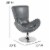 Flash Furniture Gray Leather Egg Series Reception-Lounge-Side Chair CH162430GYLEA Perspective: right