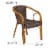 Flash Furniture Cadiz Series Bamboo Patio Chair Dark Brown Rattan/Red Bamboo-Aluminum Frame Perspective: right