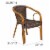 Flash Furniture Cadiz Series Bamboo Patio Chair Dark Brown Rattan/Red Bamboo-Aluminum Frame Perspective: right