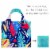 Wrapables Allybag Foldable & Lightweight Reusable Grocery Bag, 3 Pack, Adventure Cats Perspective: right