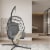 Hivvago Hanging Folding Egg Chair with Stand Soft Cushion Pillow Swing Hammock-Gray Perspective: right
