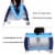 Hivvago Foldable Baby Crib Playpen with Mosquito Net and Bag-Blue Perspective: right