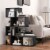 Hivvago 5-Tier S-Shaped Bookshelf Geometric Z-Shelf Bookcase with Open Cubes-Black Perspective: right