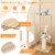 Hivvago Wooden Multi-level Modern Cat Tower with Scratching Board and Post Perspective: right