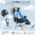 Hivvago Big and Tall Executive Office Desk Chair with Footrest-Black Perspective: right