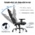 Costway Gaming Chair Racing High Back Office Chair w/ Footrest Black Perspective: right