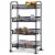 Costway 4 Tier Storage Rack Trolley Cart Home Kitchen Organizer Utility Baskets Black Perspective: right