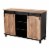Glitzhome Storage Cabinet with Sliding Doors - Black Perspective: right