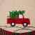 Glitzhome Embroidered Truck & Tree Linen Christmas Stockings Perspective: right