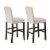 Glitzhome Studded Leatherette Barchair - Cream Perspective: right