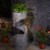 Glitzhome Curving Shaped Polyresin Outdoor Fountain With Pump & LED Light Perspective: right