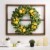 Glitzhome Wooden Window Frame with Greenery Lemmon Wreath Perspective: right