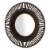 Glitzhome Vintage Industrial Metal Round Classic Wall Mirror Perspective: right