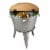 Glitzhome Galvanized Storage Side Table Multi-Use Beverage Tub with Wooden Lid Perspective: right