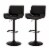Glitzhome Set of Two Mid-century Black Leather Adjustable Height Swivel Bar Stool Perspective: right