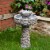 Glitzhome 2 Tier Stone-Like Birdbath Outdoor Fountain Perspective: right