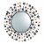 Glitzhome Oversized Metal/Glass Round Wall Mirror with Beads Perspective: right