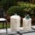 Glitzhome Metal Garden Stool Plant Stand - Cream White Perspective: right
