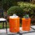 Glitzhome Metal Multi-Functional Garden Stool Plant Stands - Orange Perspective: right