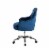 Glitzhome 39.75 Inch Height Navy Blue Velvet Gaslift Adjustable Swivwl Chair Perspective: right