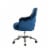 Glitzhome Velvet Gaslift Adjustable Swivel Office Chair - Navy Blue Perspective: right