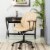 Glitzhome 38 Inch Height Cream Leatherette Gaslift Adjustable Swivel Office Chair Perspective: right
