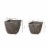 Glitzhome Faux Concrete Square Plastic Fluted Pot Planter Perspective: right