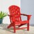 Glitzhome Outdoor 5-Piece Rust-Proof HDPE Adirondack Chair Set with Round Side Table, Red Perspective: right