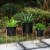Glitzhome Modern Glossy Metal Plant Stands - Black/Gold Perspective: right