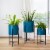 Glitzhome Modern Glossy Metal Plant Stands - Blue Perspective: right