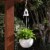 Glitzhome Solar Light Plastic Hanging Planter - White Perspective: right
