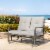 Glitzhome Outdoor Patio Garden Loveseat Glider Chair - Gray Perspective: right