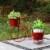 Glitzhome Metal Bicycle with Pots Plant Stand - Red Perspective: right