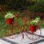 Glitzhome Oversized Metal Bicycle with Pots Plant Stand - Red Perspective: right