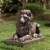 Glitzhome Lying Guardian Lion Garden Statue Perspective: right