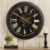 Glitzhome 27.50 Inch D Oversized Vintage Round Black Gear Clock With Tempered Glass Perspective: right