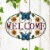 Glitzhome Metal Welcome Word Butterfly and Flowers Wall Decor Perspective: right