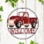 Glitzhome Rustic Metal Truck with Welcome Word Wall Decoration - Red Perspective: right