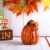 Glitzhome 5.5 Inch Tall Multi Striped Glass Pumpkin Perspective: right