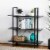 Glitzhome Modern Industry Metal/Wooden 3-Tier Bookcase & Shelves - Black Perspective: right