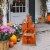Glitzhome 30 Inch Tall Fall Lighted Wooden Pumpkin Decor with Wreath Perspective: right